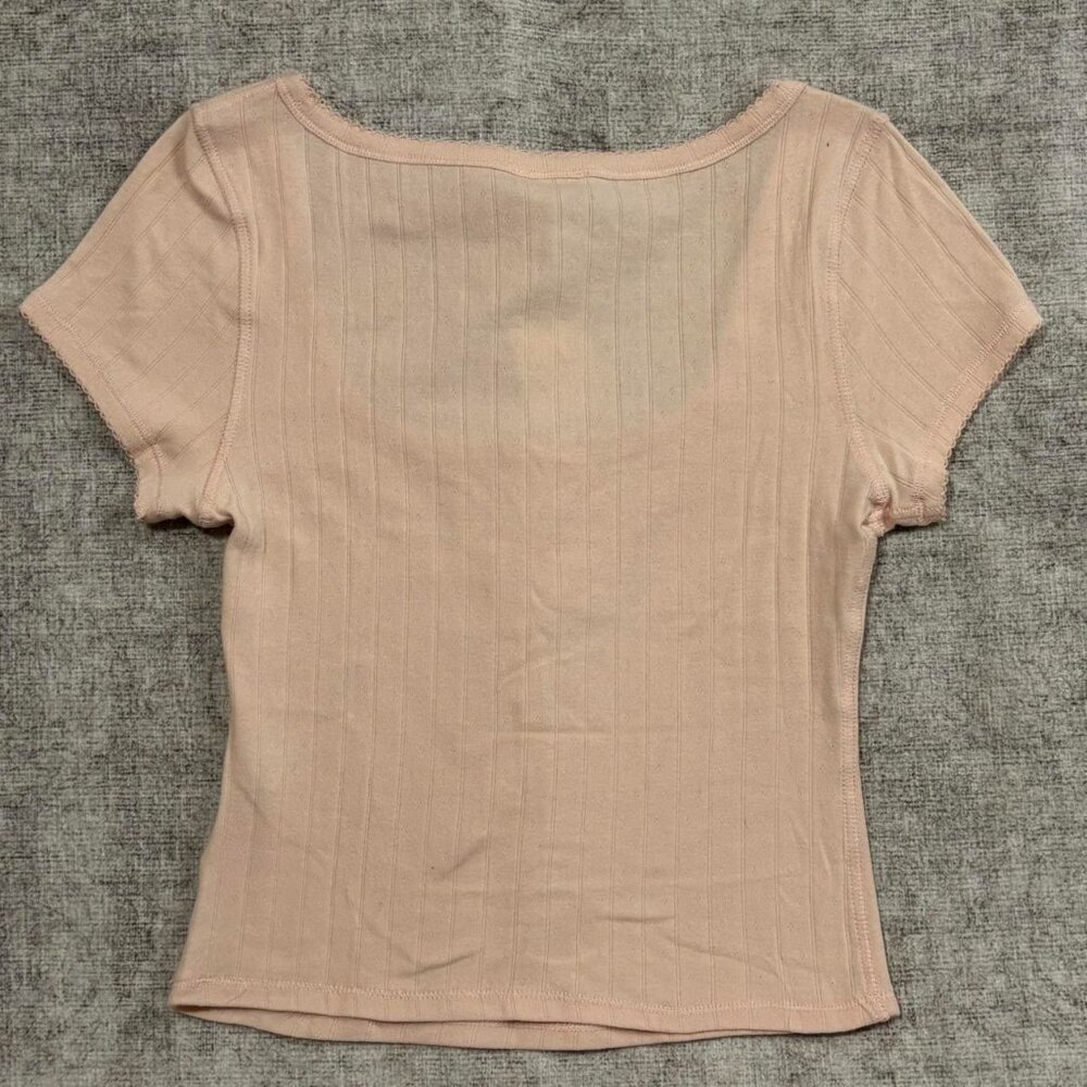 Free People Intimately Light Pink Ribbed Tee - Picture 6 of 7